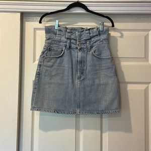 Agolde Lettuce Waistband Denim Skirt